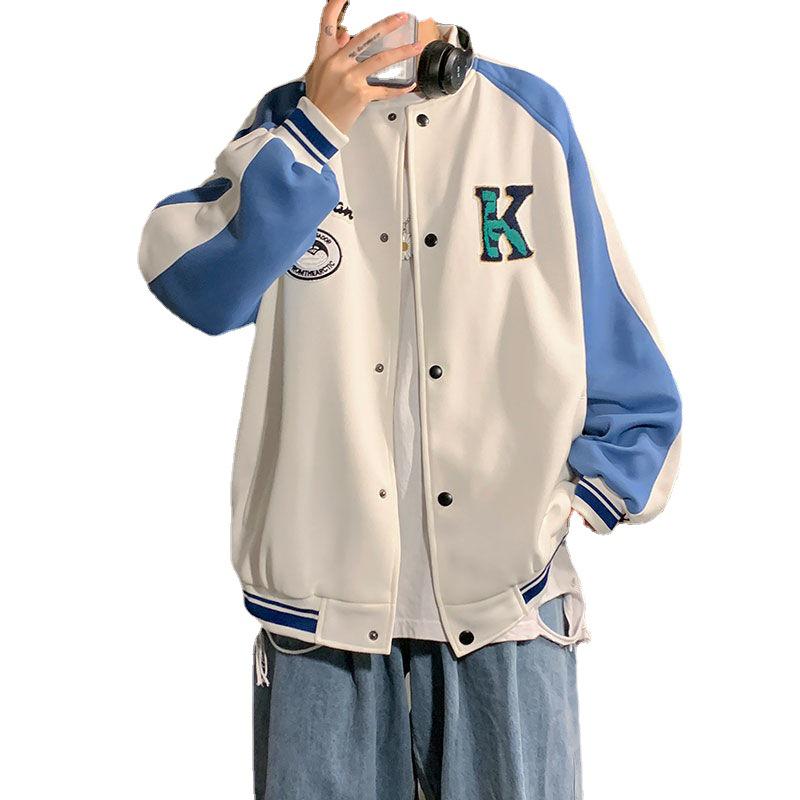 Pánská baseballová bunda v japonském stylu pro jaro 2021 - korejský volný střih pro studenty a páry