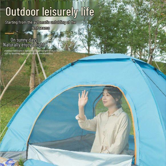 Waterproof Automatic Folding Camping Tent for 1-2 Persons with Sun Protection & Mosquito Repellent