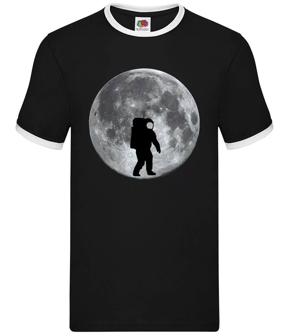 Astronaut On The Moon - Mens Ringer - Space Galaxy Universe Planet L
