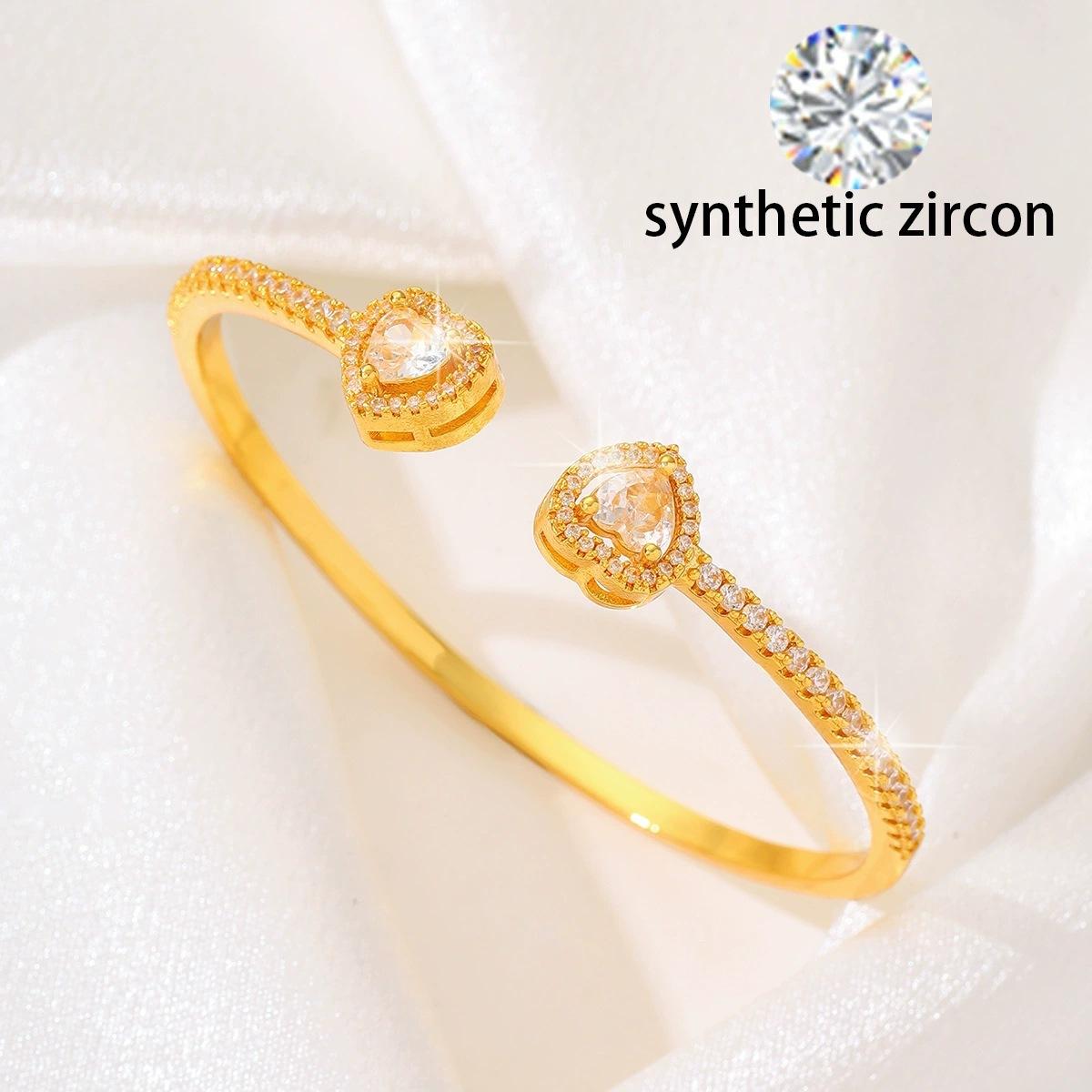 Ins New Love Open Square Zircon High-End Bracelet European And American Fashion Trends