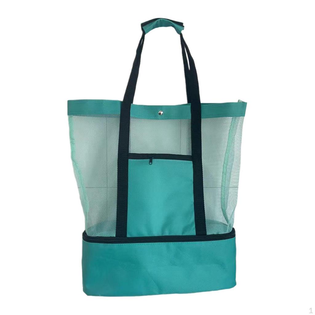 Strand Tote Tasche Kühler Dicht Leichte Container Lagerung Pouch Mesh für Mittagessen,