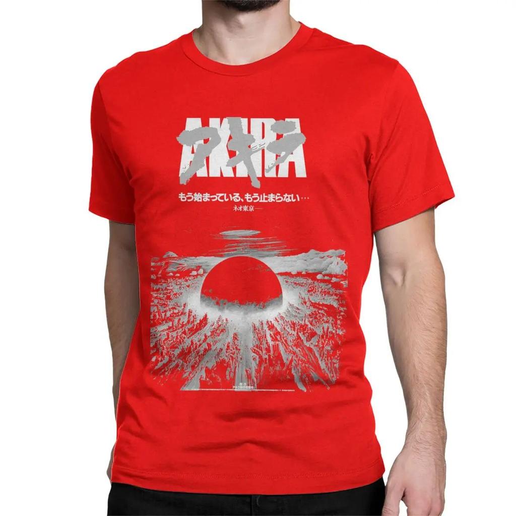 Streetwear Vintage Tričko Akira 1989 Anime Film Japonsko Pánské Černé Oversized Krátký Rukáv Bavlna Nadměrná Velikost Harajuku Ležérní Unisex