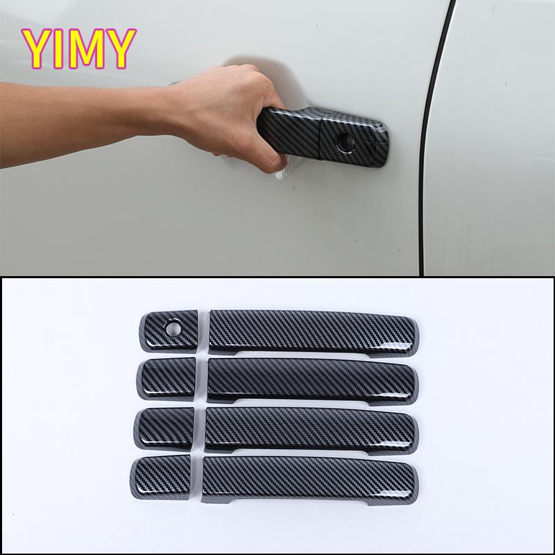 4x ABS plastic carbon fiber Door handle Protective covering Cover Trim Suitable for Nissan Navara D40 Frontier 2005-2015 -