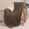 Double-Layer 100% Polyester Eco-Friendly Luxury Lamb Flannel Sherpa Blanket Winter Solid Color Thick Knitted Quilt