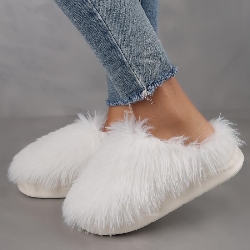 Women's Winter Plush Slip-On Slippers Warm Non-Slip Indoor House Shoes for Cold Weather Warm Slippers(Order A Size Up)