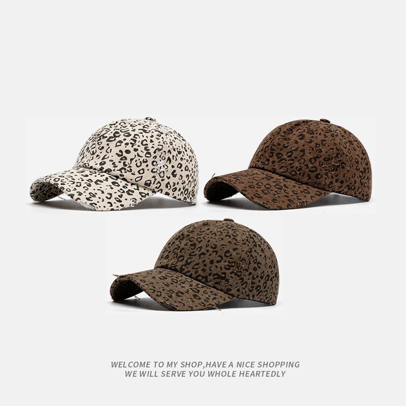 Leopard Print Baseball Cap Women Spring Summer Vintage Sun Hat Cap