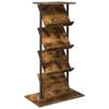 Magazine Rack Smoked Oak 68 X 40 X 123.5 Cm Engineered Wood