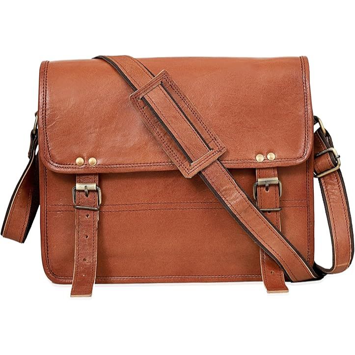 

Сумка для планшета/iPad из натуральной кожи, сумка-мессенджер, небольшой портфель, сумка через плечо для мужчин и женщин коричневый/дубильная кора