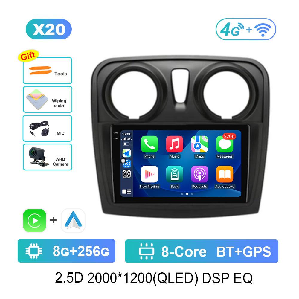 For Renault Logan 2 Sandero 2 2012 - 2019 DSP Stereo Car Radio Multimedia Player Android 14 2.5 D Screen GPS Navi WiFi Head Unit