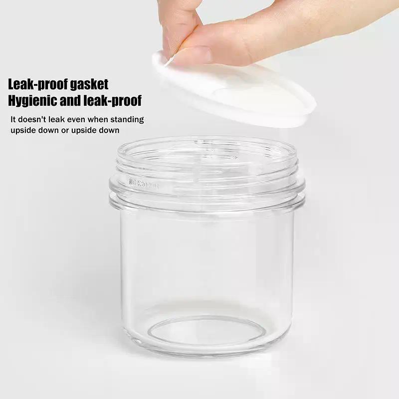 1pcs 100/150/200/300ml Plastic Empty Transparent Wide-mouth Jar With Lid Cosmetic Makeup Cream Jar Loose Powder Pots Travel