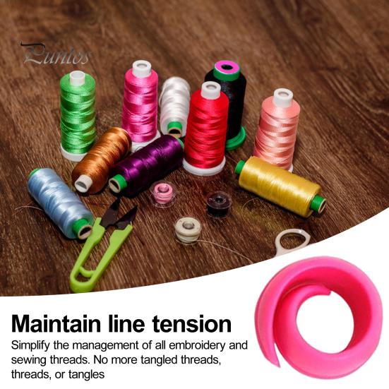 10/100 Stück Garnhalter, elastisch, gewellt, hält fest, wiederverwendbar, große Zähigkeit, hält die Garnspule sauber und organisiert, Näh- und Stickmaschinengarn