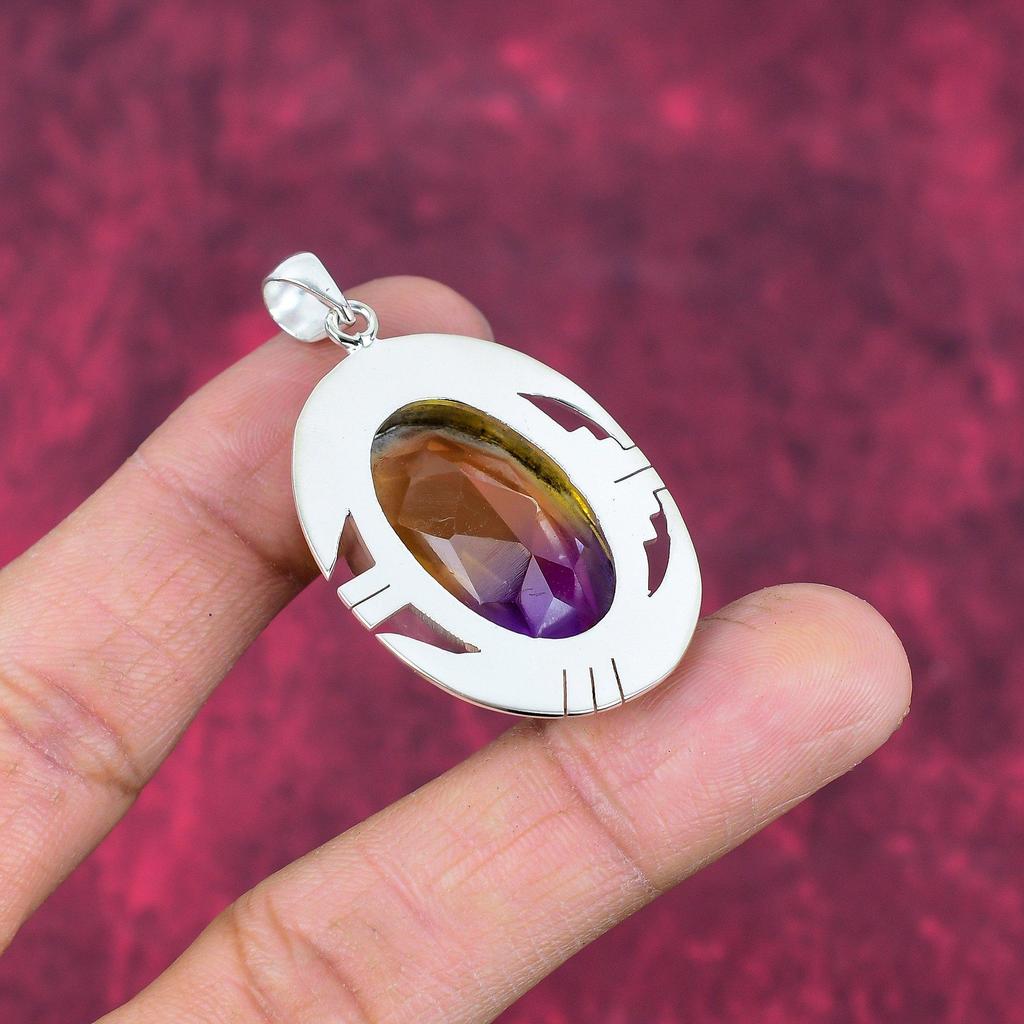 Ametrine Pendant, 925 Solid Sterling Silver Gemstone Jewelry, Handmade Pendant, For Thanksgiving