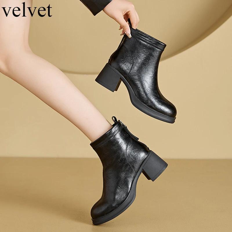 

Ботильоны для женской осени и зимы Новые товары Платформа Кожаные Узкие Сапоги Задняя Молния Короткий Ботинок Женская Повседневная Обувь 40