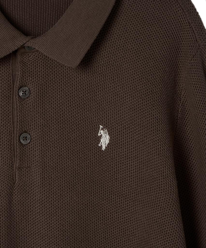 USPOLOASSN Classic Cable Collar Knit _Brown
