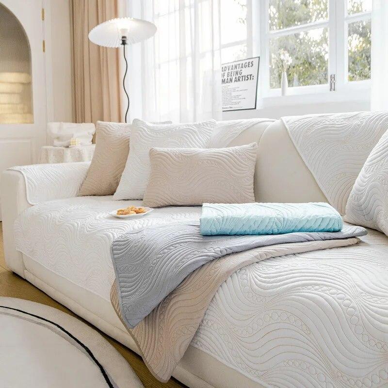 Cojín Universal para Sofá Cojín de Algodón Cojín Bordado de Algodón Funda de Cojín Moderna Simple Antideslizante Engrosada