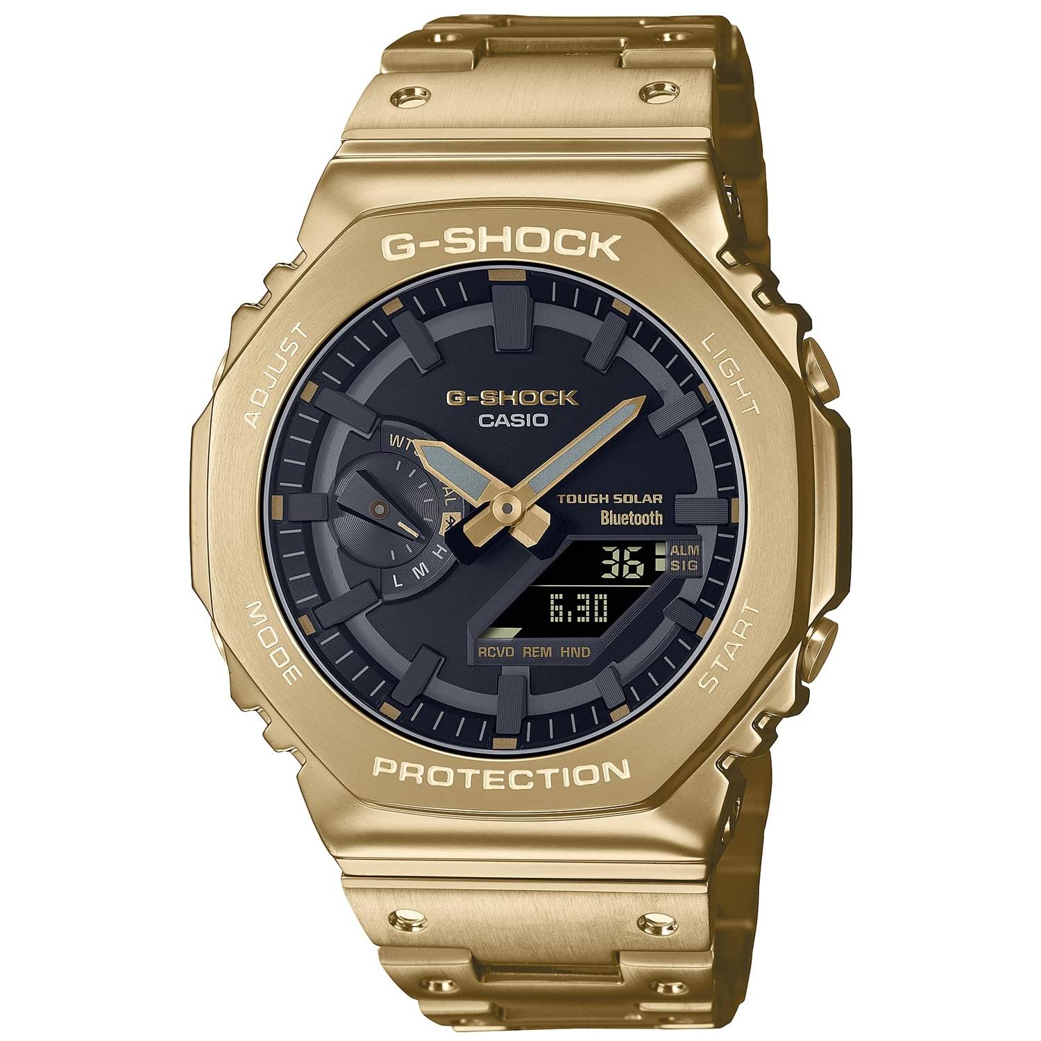 

[Casio] G-Shock Men s Watch, Authorized Model, Smartphone Link, Bluetooth, Full Metal Solar, Gold, GM-B2100GD-9AJF