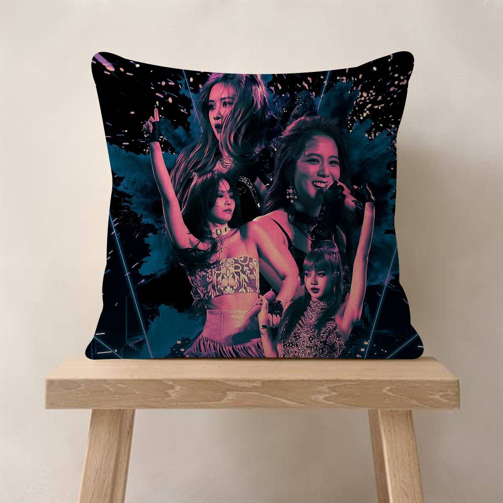 BBlack Kpop Group PPinks Gril Anime Personalized Picture Text Home Decorative Pillows Household Gifts Xcm