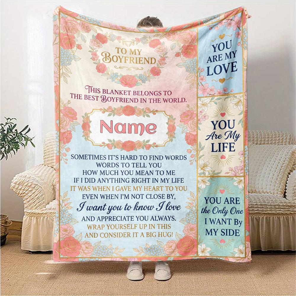 Boyfriend'S Special Blanket Customize Your Name Blanket Soft And Comfortable It'S The Perfect Gift For Family Friends Or Loved Ones Suitable For All
