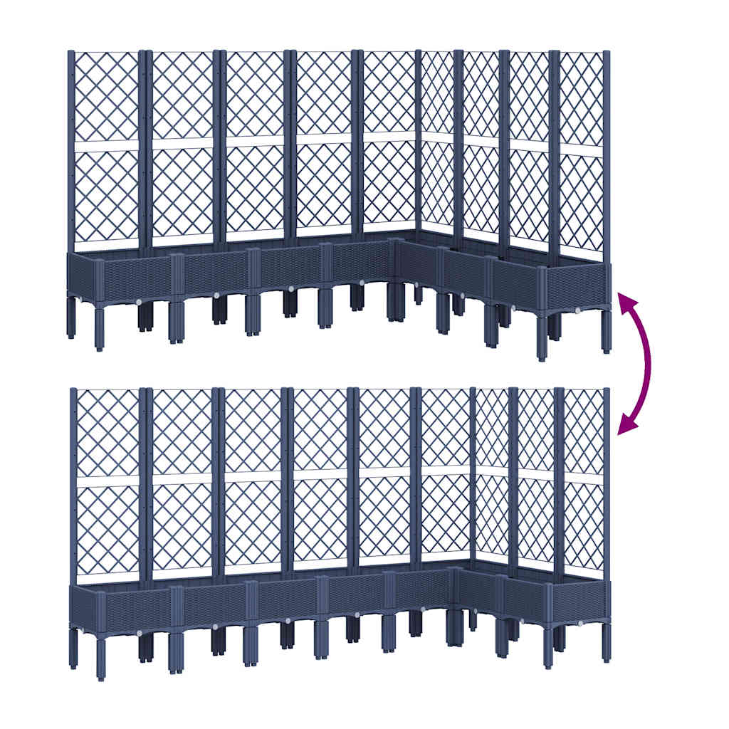 Planter with Trellis Blue Gray 200 X 160 X 142 Cm PP