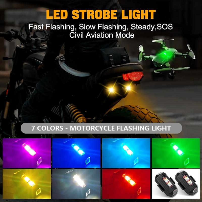 Universal Strobe Light for Motorcycle USB Car Warning Lamp LED Anti-Collision Bike Drone Night Flying Mini Flashing Signal Light