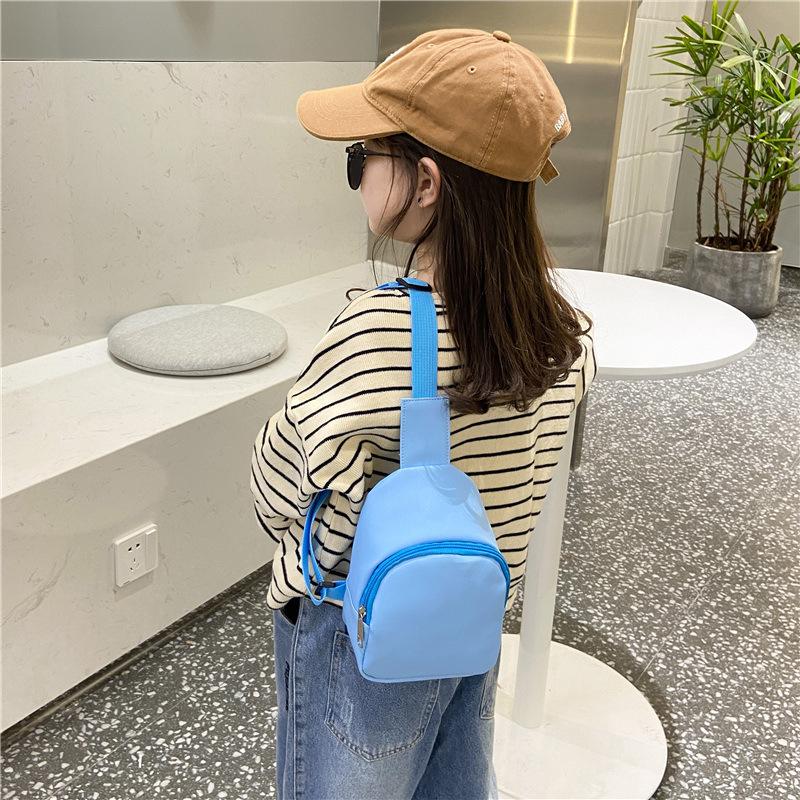 Kindergarten Baby Shoulder Bag Solid Color Personality Cute Oblique Span Bag Little Girl Out of the Street Accessories Bag Snack Bag Breast Bag