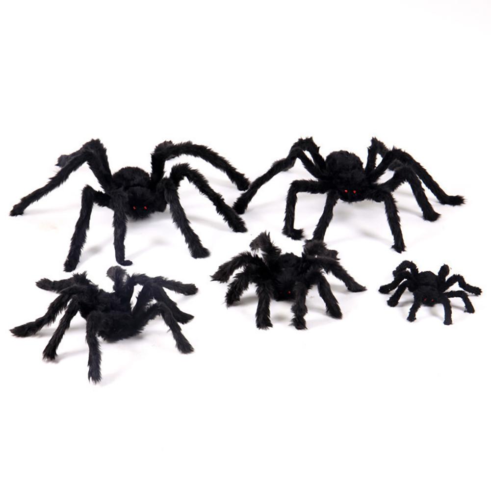 Giant Halloween Spider Decor Realistic Scary Prank Jumbo Fluffy Spider Creepy Crawler Halloween Party/Haunted House/Bar Scare Spider Decor