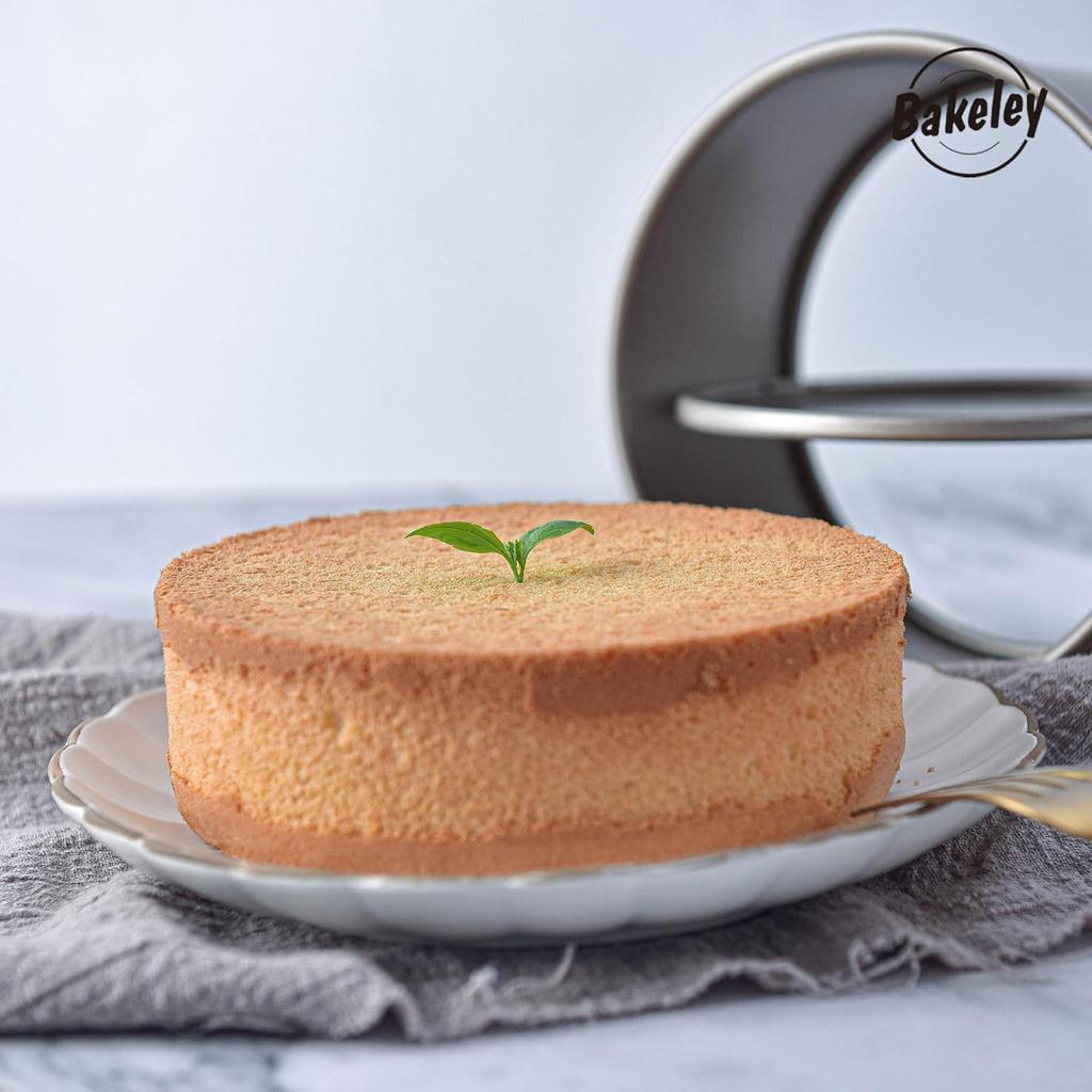 Round Cake Pan, Nonstick 6-Inch with Removable Loose Bottom Chiffon Bakeware (Champagne Gold)