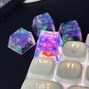 Handmade Translucent Shell Resin Keycaps for Mechanical Keyboards - Colorful Cross-Axis Design