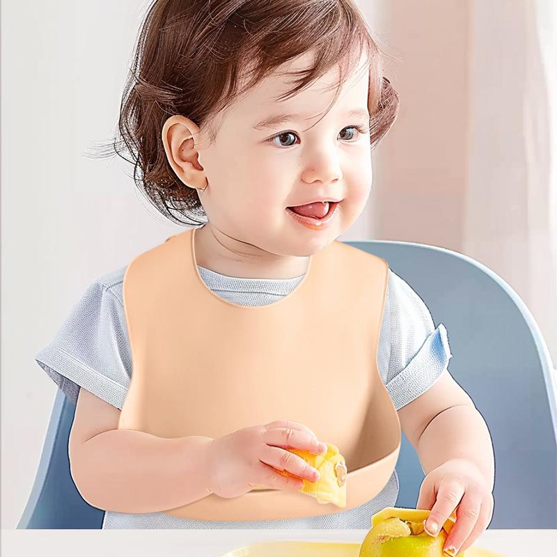 Silikonový dětský bryndáček - voděodolný, odolný proti znečištění, potravinářský, přeshraniční, pro děti.