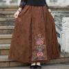New Ethnic Women's Elastic Waist Retro Embroidery A-Line Skirt