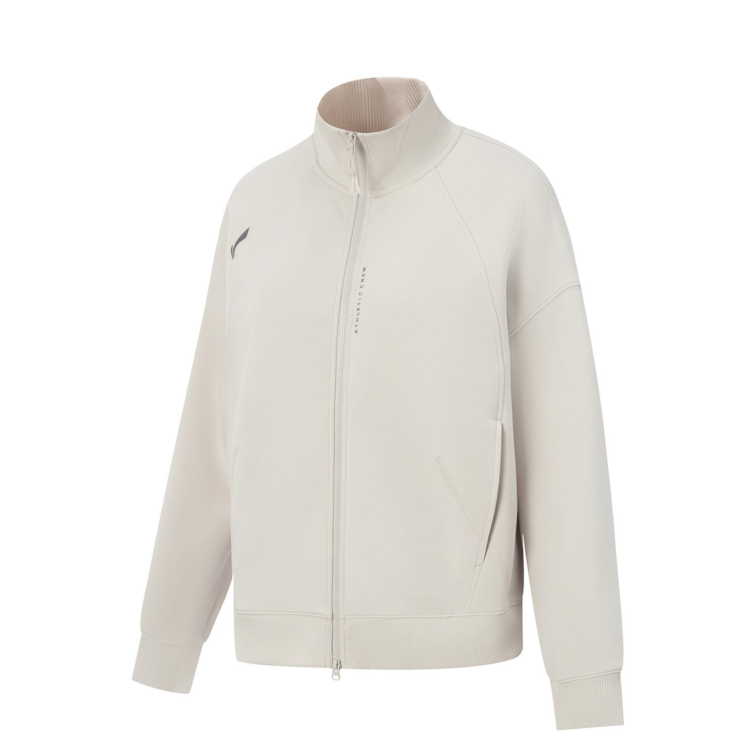 

Куртка женская Li Ning Fitness Series свободного кроя со стойкой и логотипом, цвет серо-серебристый AWDVF84-6 XS