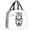 Custom Arale Norimakis Japanese Dr Slump Insulated Lunch Bags for Work School Waterproof Cooler Thermal Bento Box Women Children