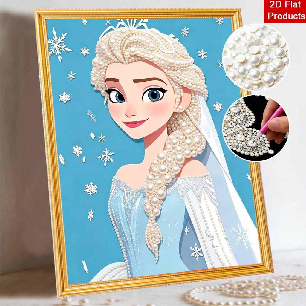 Disney Pearl Painting Queen Elsa DIY Pearl Art Painting Pearl Gem Painting Pictures Crafts Special Shape Home Wall Decoration