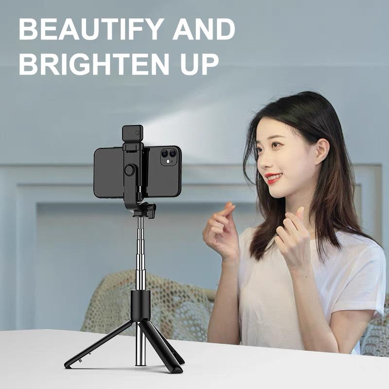 Cell Phone Selfie Stick Tripod Bluetooth Remote Wireless Selfi Stick Phone Holder Stand With Beauty Fill Light For Phone
