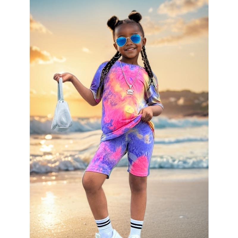 Set Estivo Bambino 2 Pezzi Casual Sportivo Tendenza Stampa 3D Girocollo T-shirt e Pantaloncini