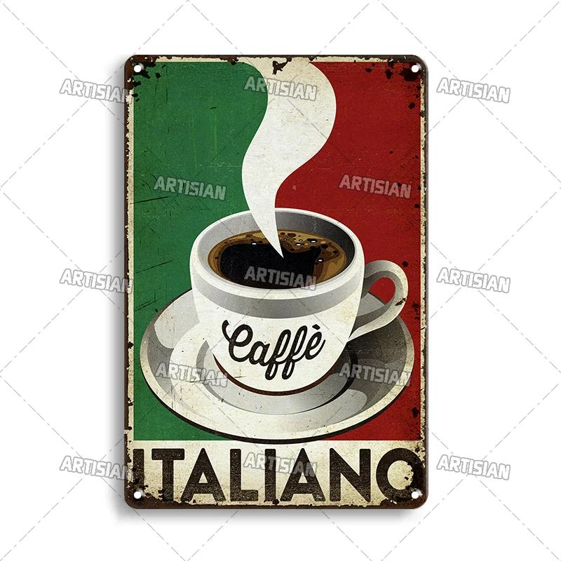 Rusty Coffee Metal Poster Decorative Plate Classic Tea Metal Signs Home Bar Cafe Wall Decor Signs Old Metal Plaque Wall Plate