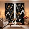 2PCS Digital Printed Curtains, Geometric Rhythm Pattern, Blackout Door Curtain All Seasons Christmas Halloween Valentine Decor