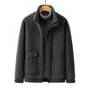 Winter Stand-up Collar Down Jacket Men's New Autumn and Winter Fleece Padded Jacket Thickened Warm Solid Color