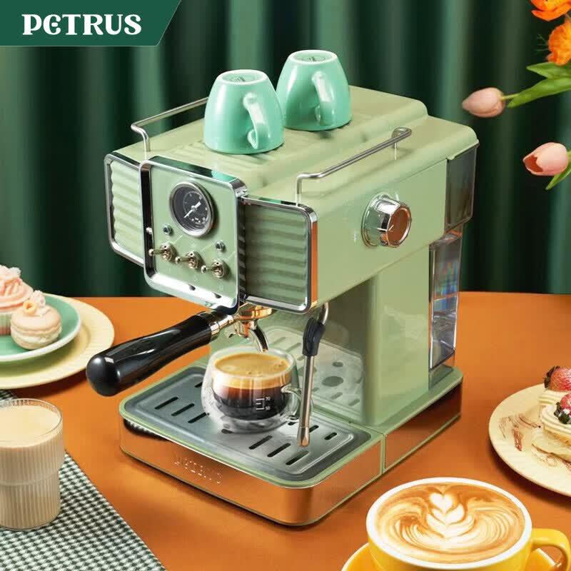 Petrus 15-Bar Semi-Automatic Espresso Machine with Milk Frother CN plug (adapter included)