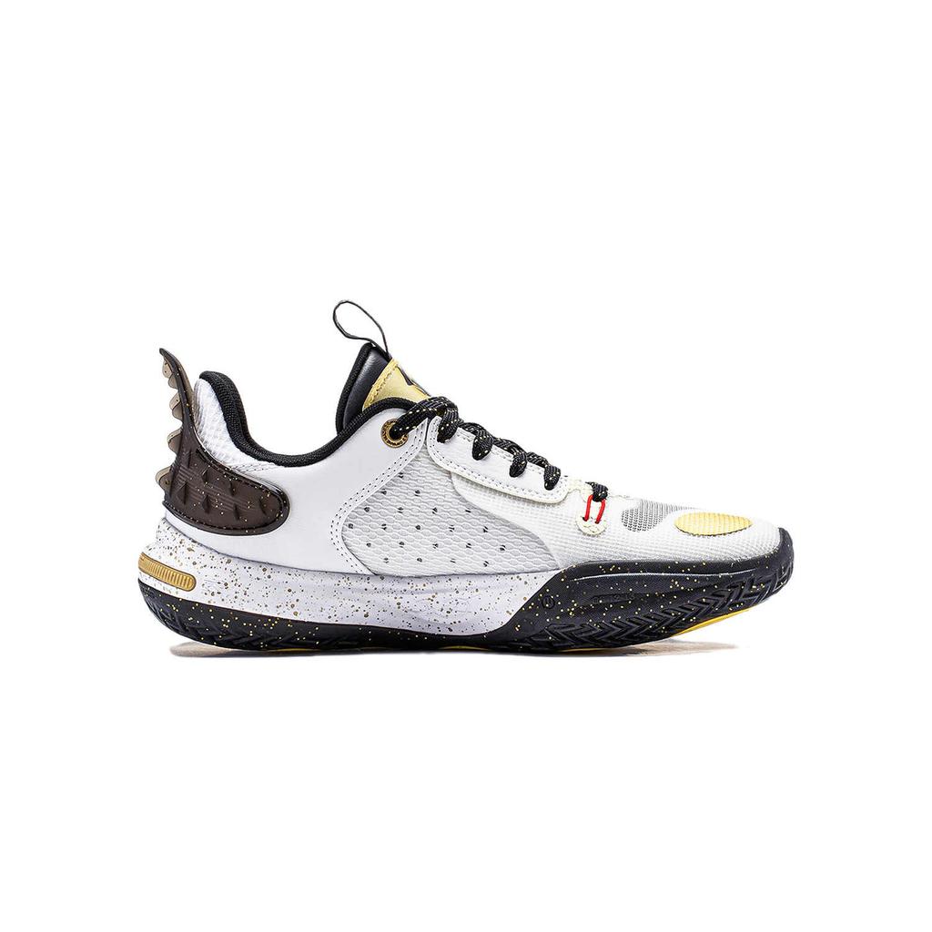 Li Ning Kids All City 11 Non-Slip Shock Absorbing Wear-Resistant Rebound Low-Top Basketball Shoes Men Basketball Shoes White Gold YKBU138-13