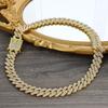 New Design Rhinestone Diamond Necklace for Men Mixed Inlaid Gold Iced Out Baguette Cuban Link Chain