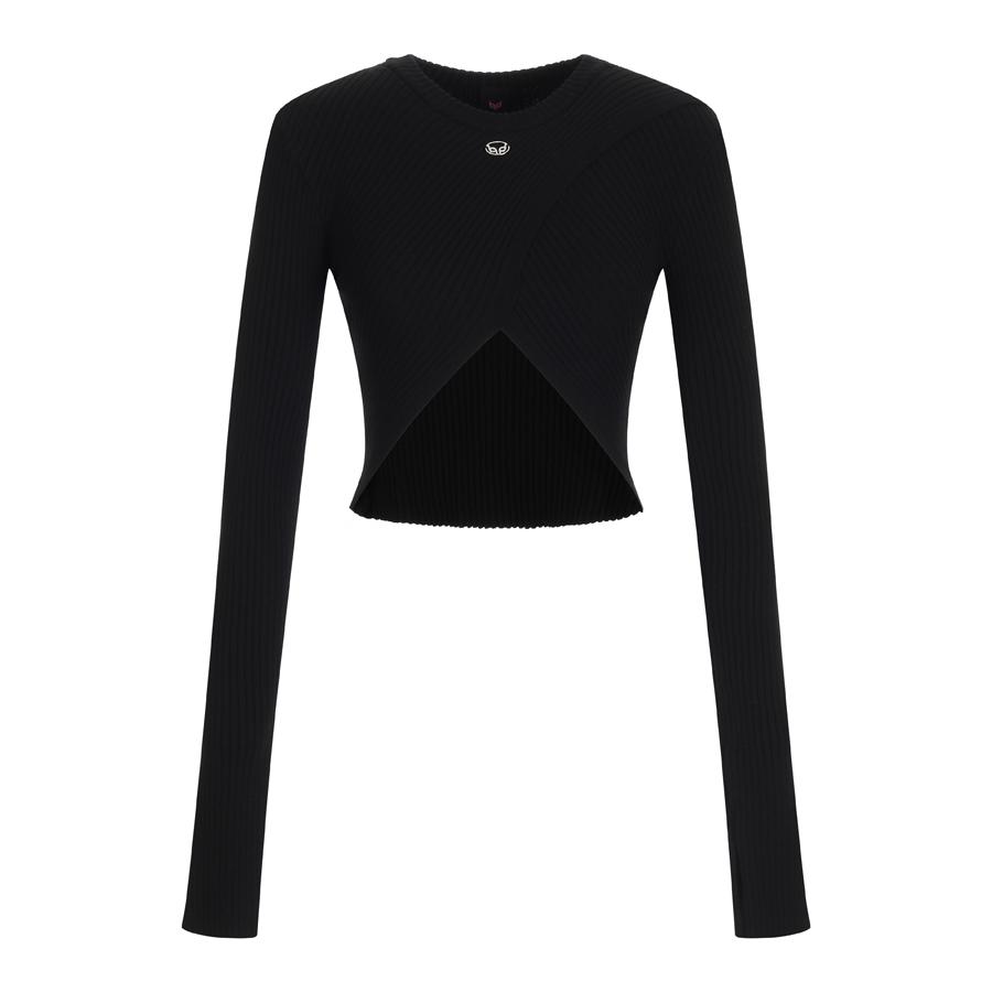 LALAFOX Knit V Cut Cpopped T-Shirt Bn4Kl001