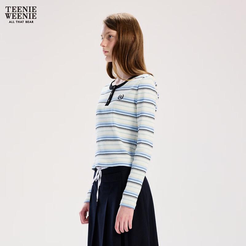 Teenie Weenie Women's Bear Letter Stripe T-Shirt