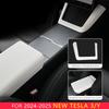 For Tesla Model Y Launch Juniper 2025 Model 3 Highland 2024 White Leather Center Console Wireless Charging Frame Cover