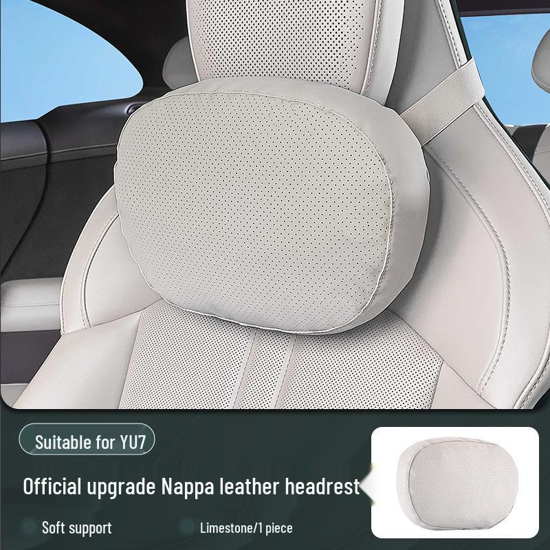 Xiaomi SU7/Ultra/YU7 Magnetic Headrest Neck & Lumbar Support Leather Cushion