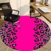 1pc Leopard Print Pink Office Round Rug, Non-slip, Soft and Durable Office Rug for Interior Decoration, Perfect for Office, Beautiful Decoration yy260