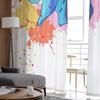 Watercolor Sheer Curtains For Living Room Colored Flowers Bedroom Tulle Curtains Kitchen Window Treatments Panel Drapes