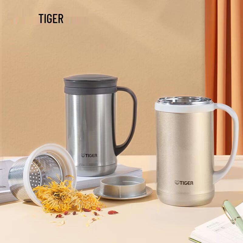 TIGER 500ml Stainless Steel Insulated Office Mug with Tea Filter