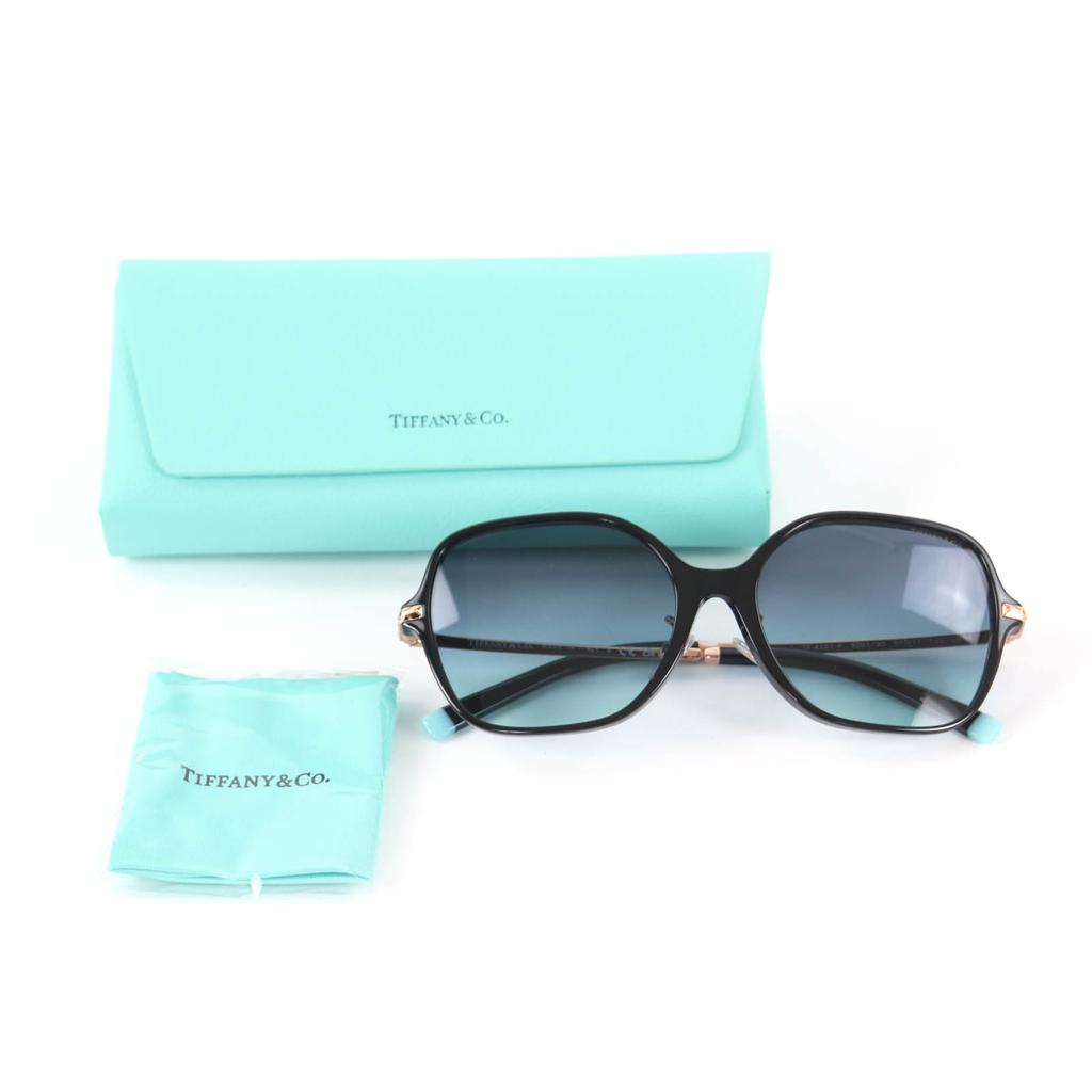 Geweldige TIFFANY&Co. zonnebril Vierkant Bril zwart Dames TF4191-F Gebruikt