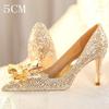 Fashion 2025 New Spring And Autumn Bridal Wedding Shoes Rhine-shaped High Heels Female Stiletto Crystal Pumps